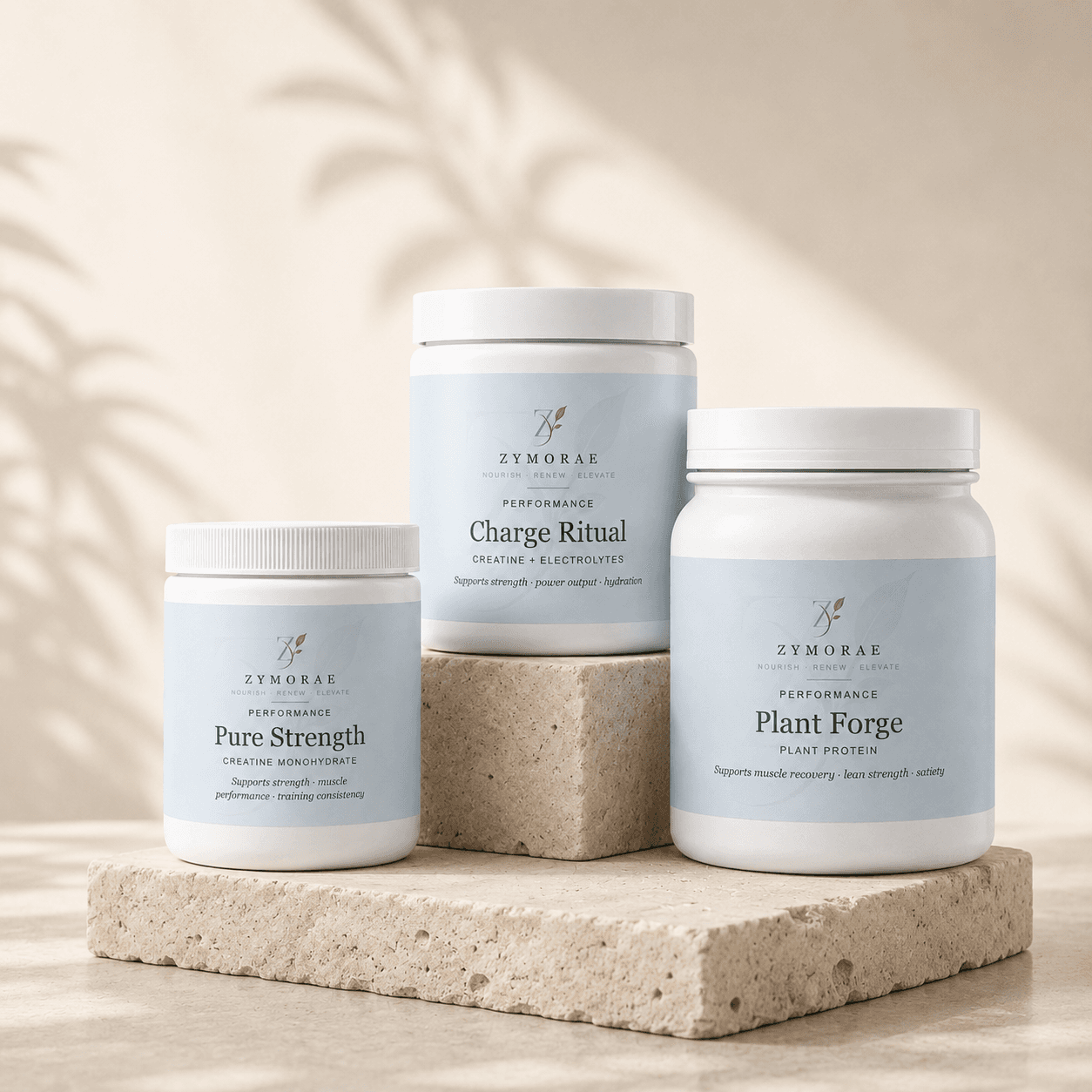ZYMORAE supplements on travertine stone